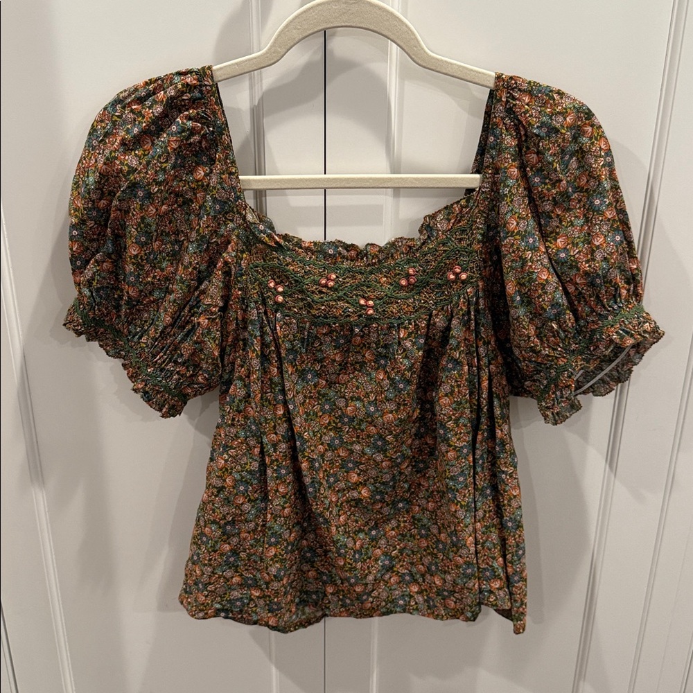 Doen Floral Puff Sleeve Blouse